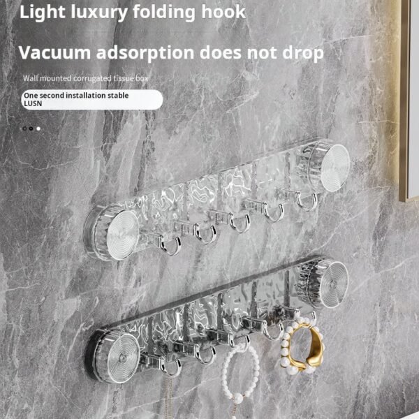 Swivel Suction Cup Ripple Row Hooks Hooks No Punch Powerful Load Bearing Bathroom Bathroom Door Wall No Trace Sticky Hooks (PACK OF 5)