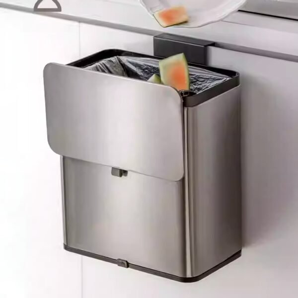 Kitchen trash can home bathroom 2025 new toilet with lid wall-mounted special bending-free