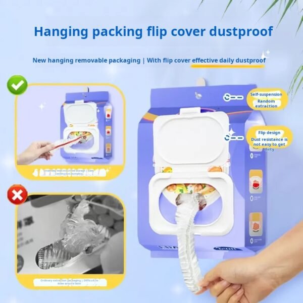 Disposable Food Cover Extractable Flap Home Refrigerator with Elastic Opening Cling Film Cover Cling Film Cover (PACK OF 10)